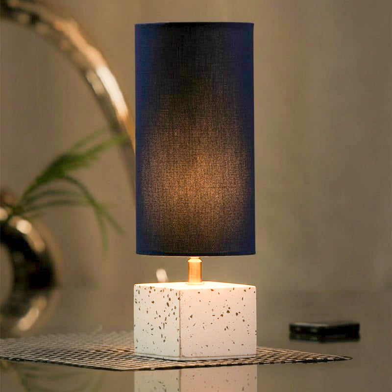 Terrazzo Hand Crafted Fabric Table Lamp - Blue,White