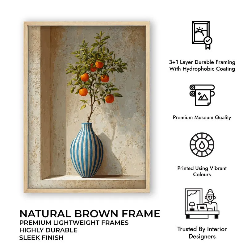 Amber Orchard Canvas Wall Painting - Brown Frame media 10