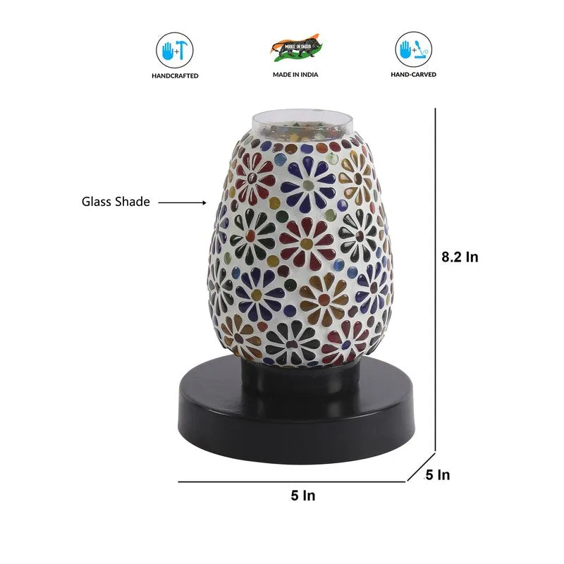 Vibrantray Mosaic Glass Table Lamp With Wooden Base - Multicolor media 8