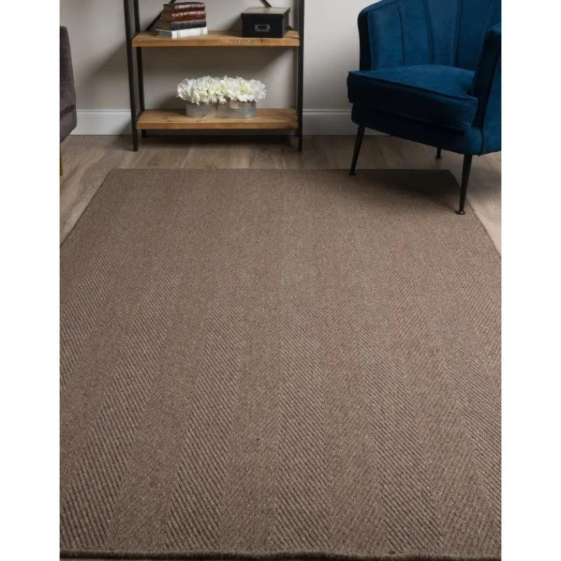 Handloom Hand Loomed Haven Wool Rug - Dark Brown media 3