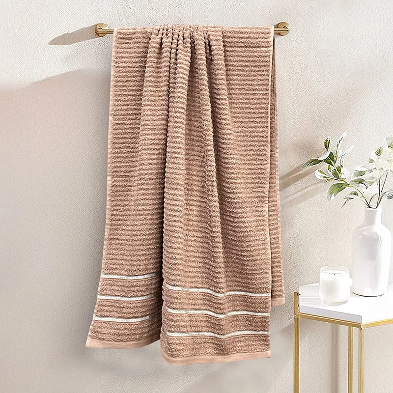 Lisse Cotton Bath Towel - Brown media 1