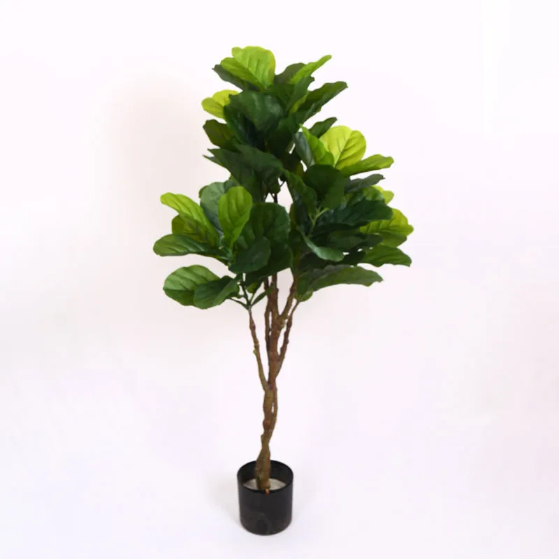 Verdiq Artificial Fiddle Fig With Black Plastic Pot - 4 Feet media 6