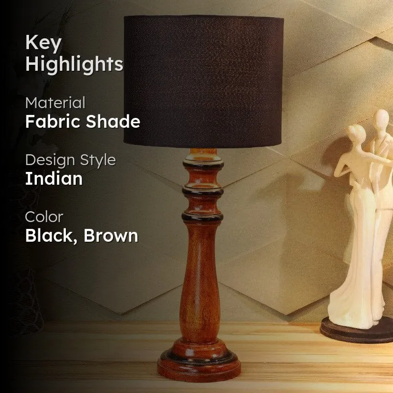 Blace Rene Fabric Table Lamp - Black,Brown media 2