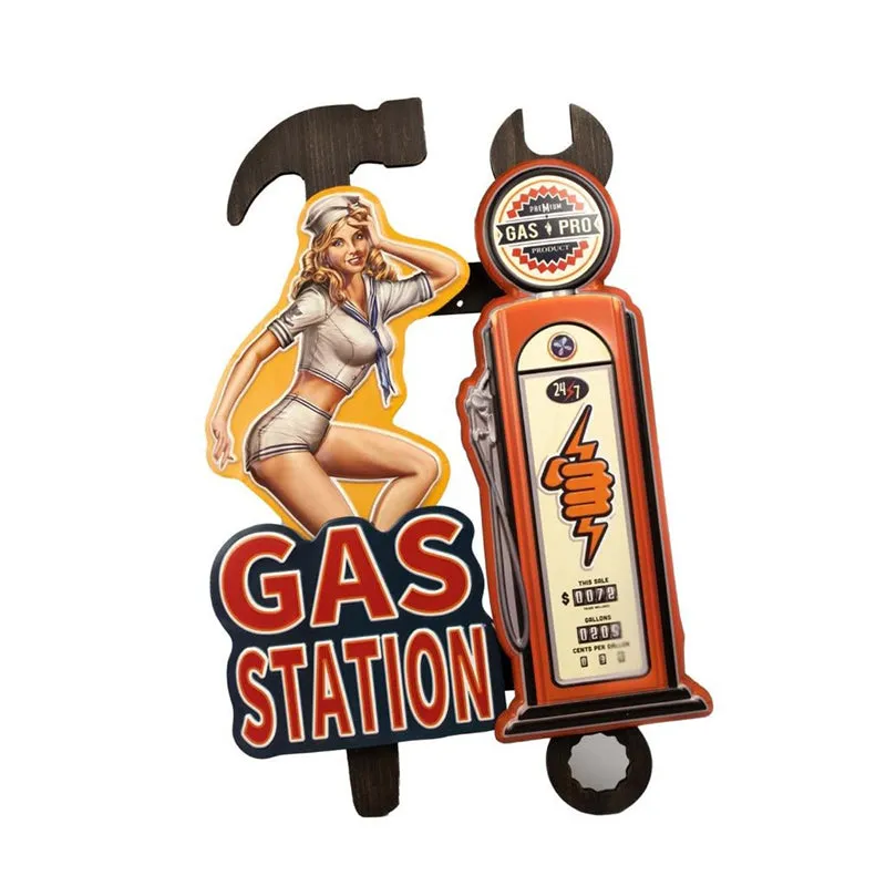 Retro Gas Station Metal Wall Accent media 5