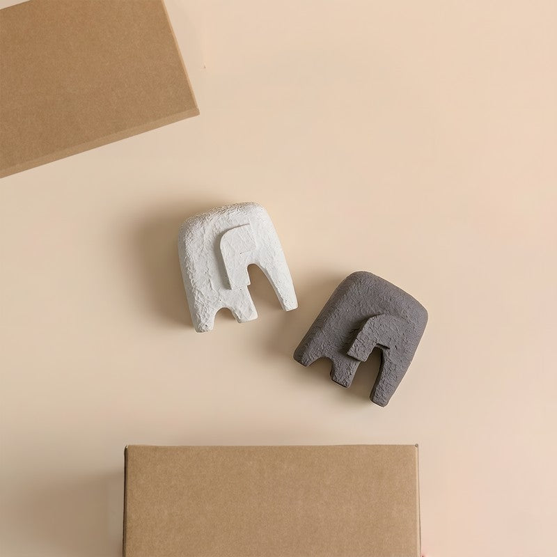Fig Living Yin & Yang Elephants Showpiece - Set of Two media 6