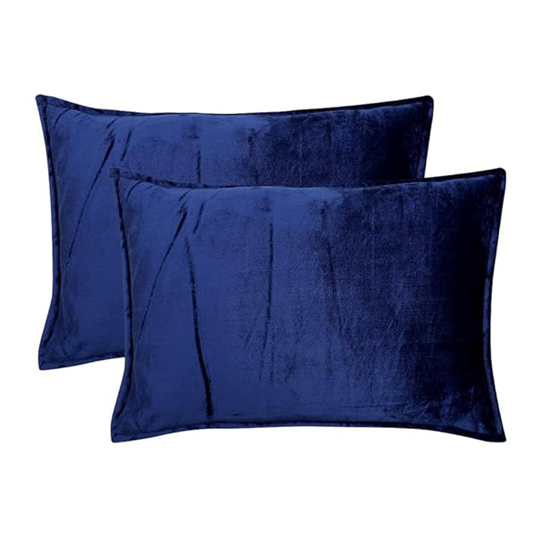Sarva Solid Cotton Flannel Bedsheet (Dark Blue) - 190 GSM media 3