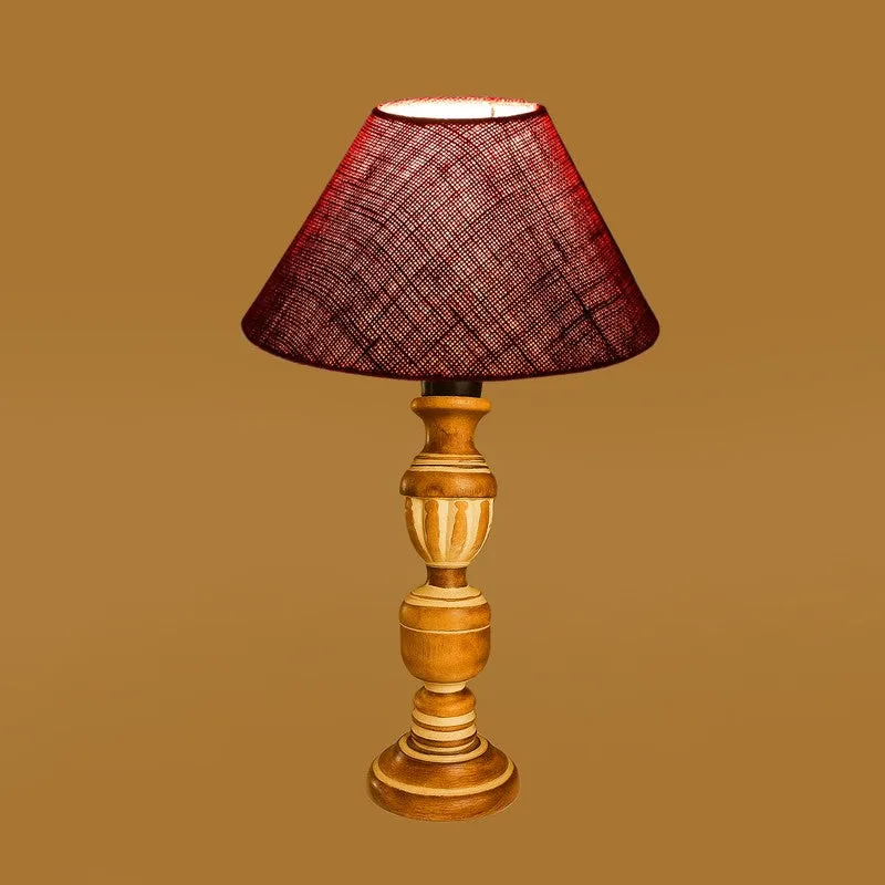 Zenrae Veil Wooden Table Lamp - Maroon media 6