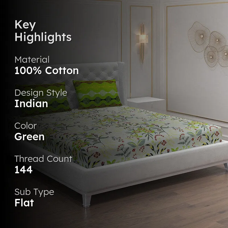 Monte Carlo Flora Cotton Bedsheet - 144 TC media 2