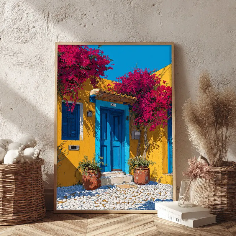 Terra Bloom Canvas Wall Painting - Brown Frame media 3