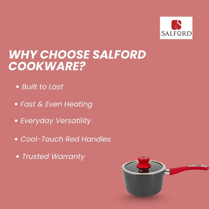 Salford Forged Non Stick Saucepan with Glass Lid (Black) - 1700 mL media 10