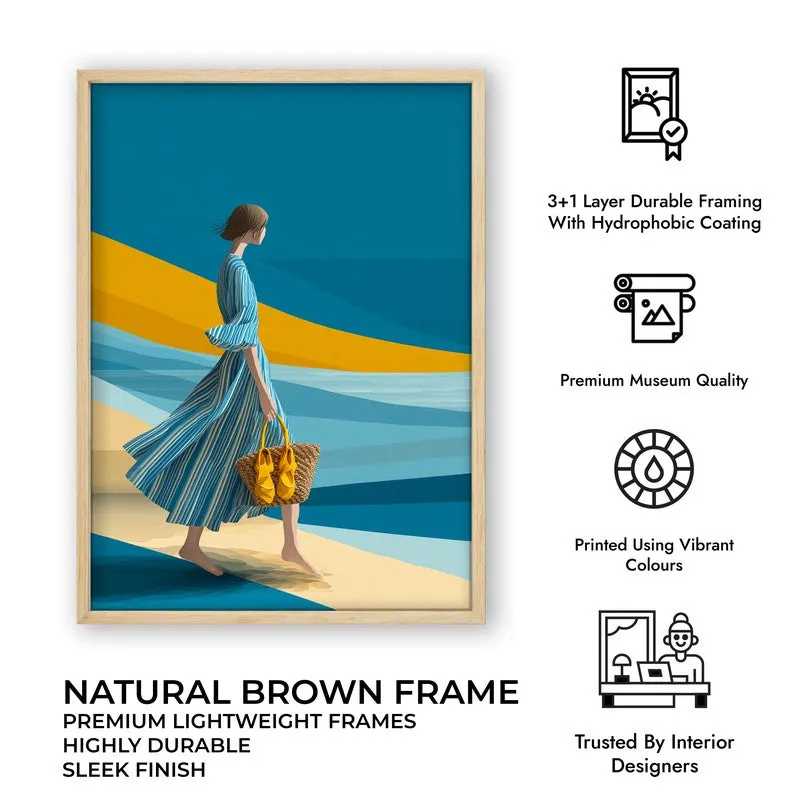 Ocean Air Canvas Wall Painting - Brown Frame media 10