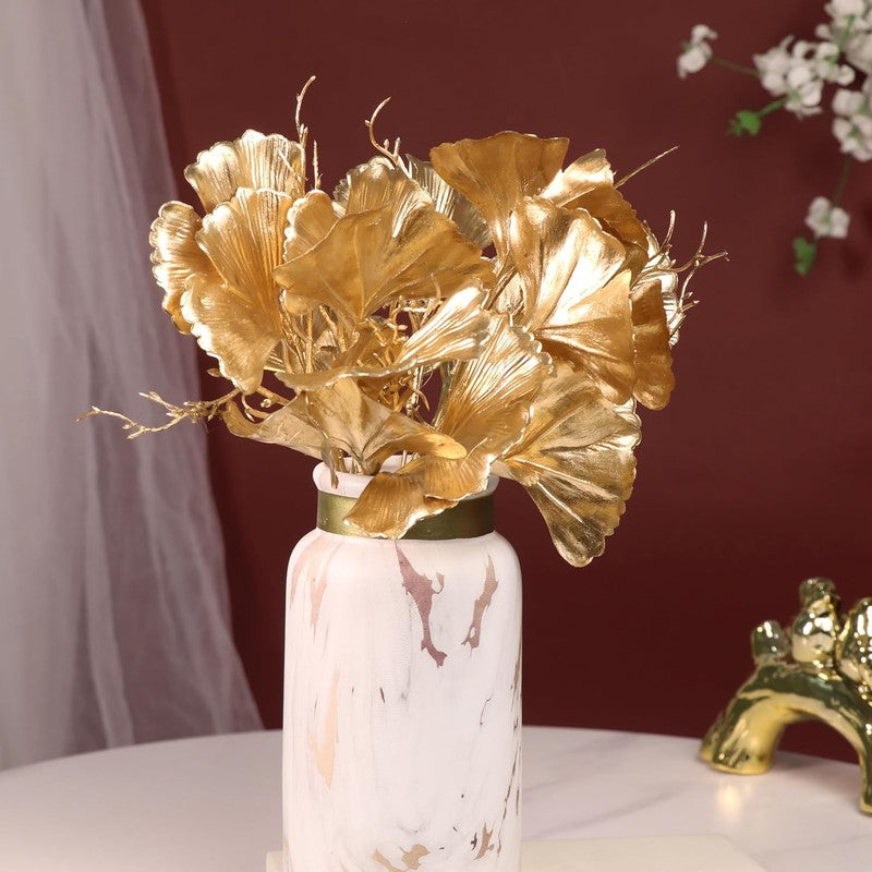 Gilded Ginkgo Artificial Flowers - Set Of Two media 5