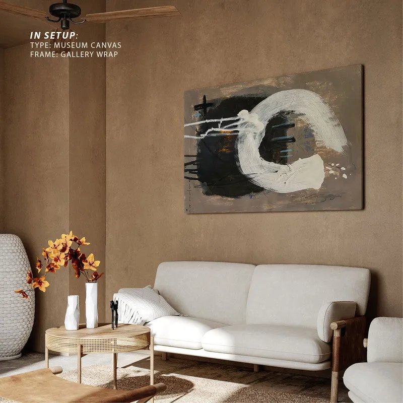 Fresh Start Abstract Canvas Painting - Brown - Black Frame media 7