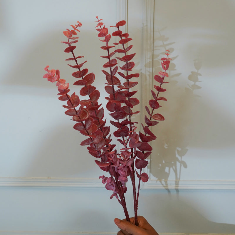 Faux Red Eucalyptus Flower Stick (30 CM) - Set Of Two media 3