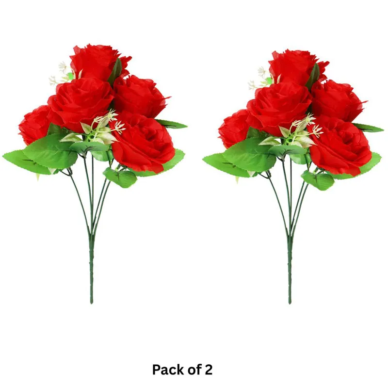 Fiora Artificial Rose (Red) Set of Two media 3