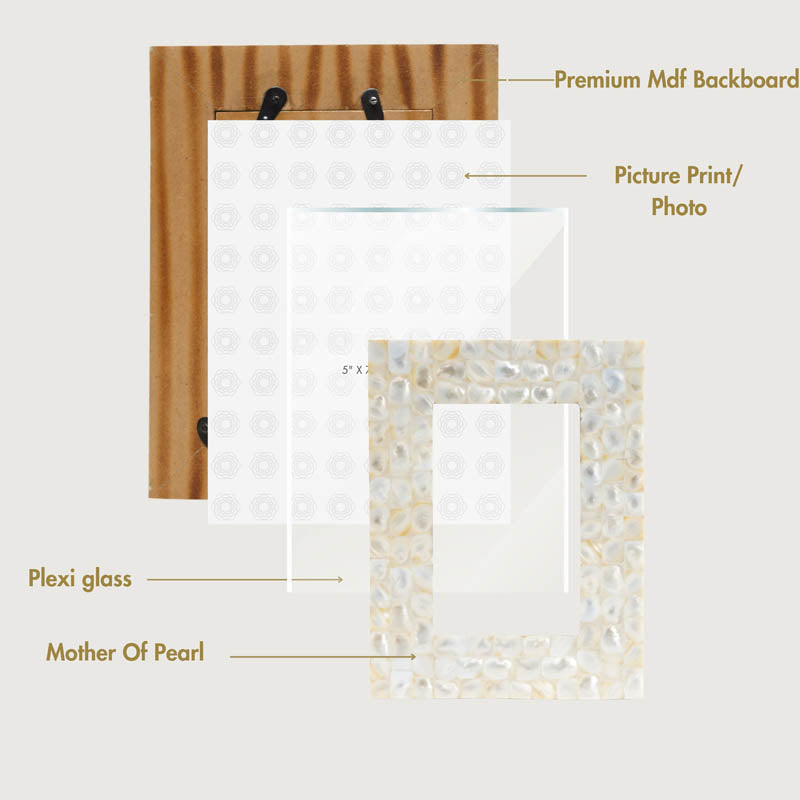 Elegant Pearl Table  Photo Frame (Off White)- Set of Two media 5