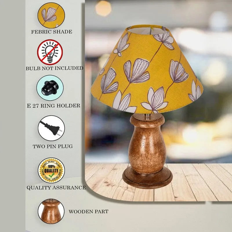 AmbiGlow Decorative Wooden Table Lamp Piece - Yellow,White media 6
