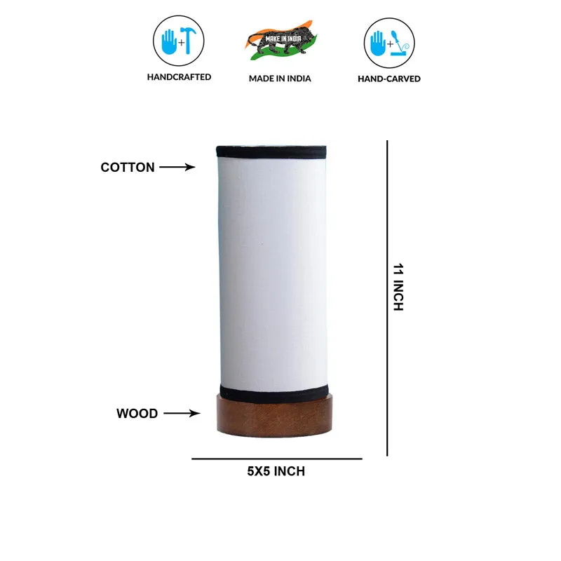 Jaala Tower Wooden Table Lamp - White,Black media 6