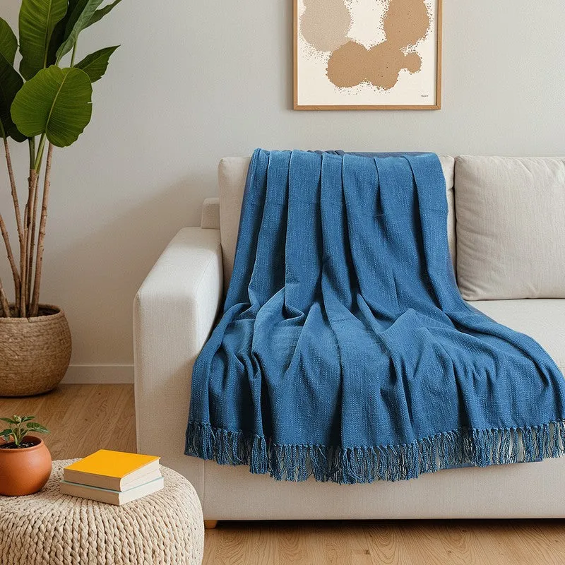 Lightweight Decorative Throw Blue media 1