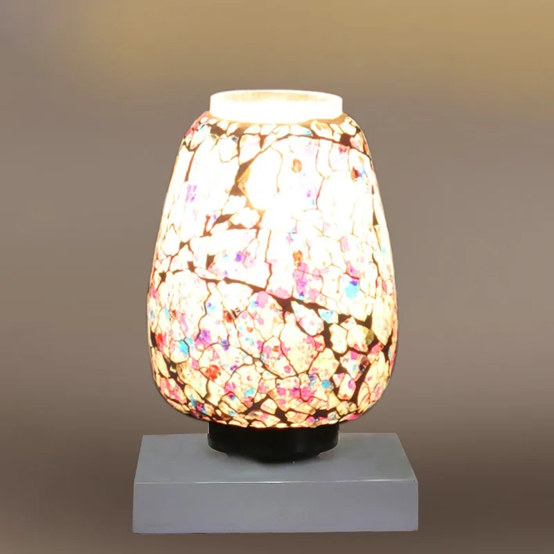 Flamoria Glass Table Lamp With Wooden Base - Multicolor media 7