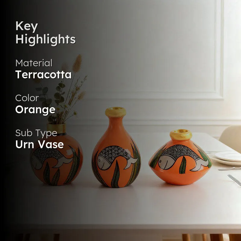Indradyumn Terracotta Vase - Three Piece Set media 2