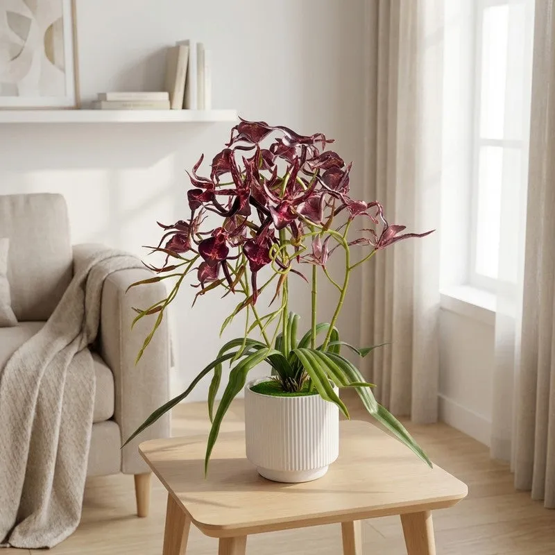 AarviDecor Wine Blossom Silk Artificial Plants media 1