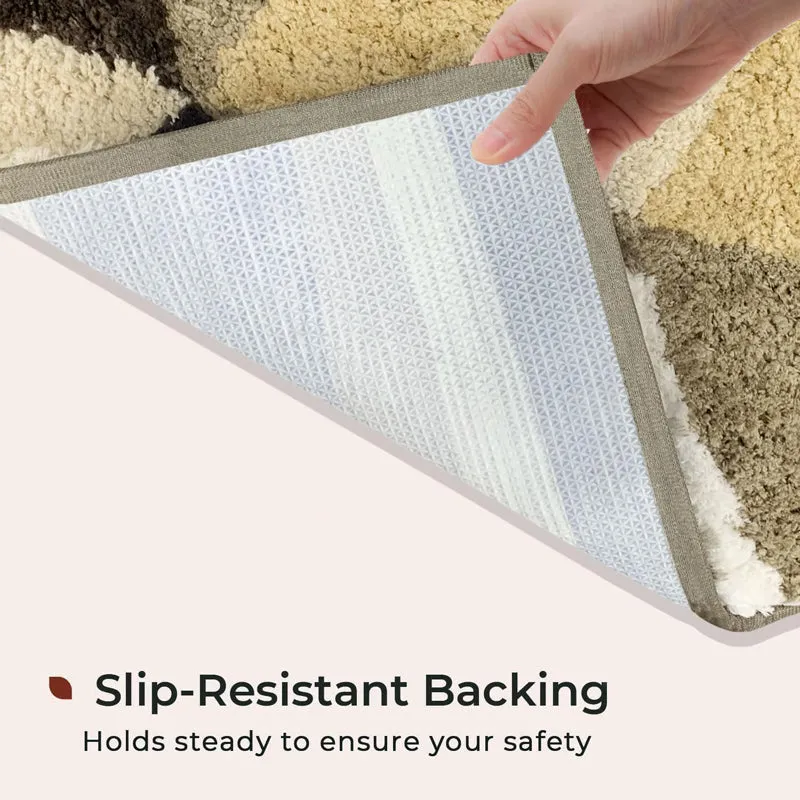Soft Traingles Microfiber Bath Mat - Gold media 6