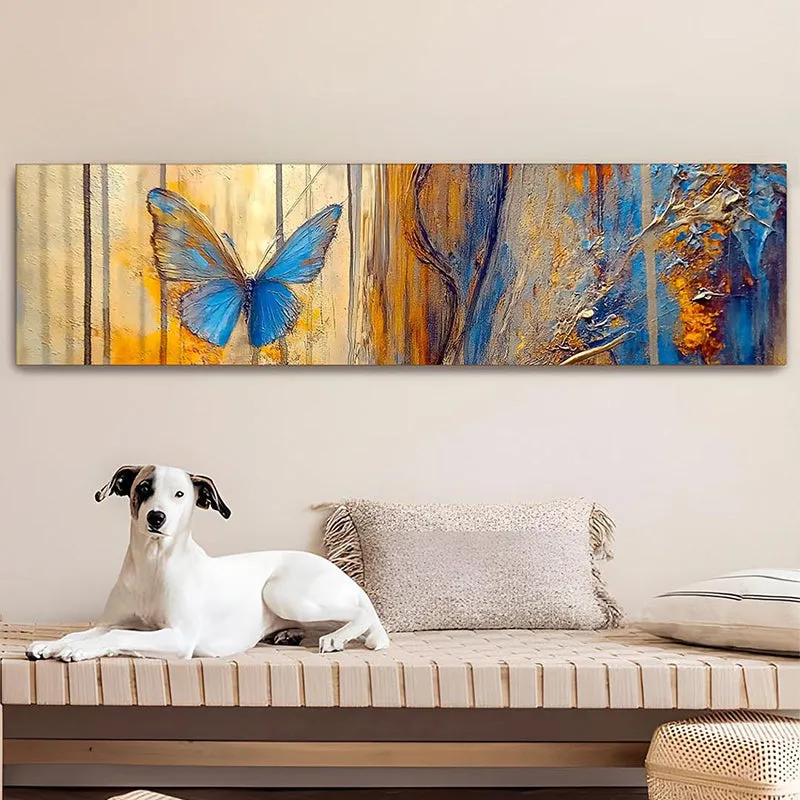 Blue Mariposa Ethnic Canvas Wall Art media 5