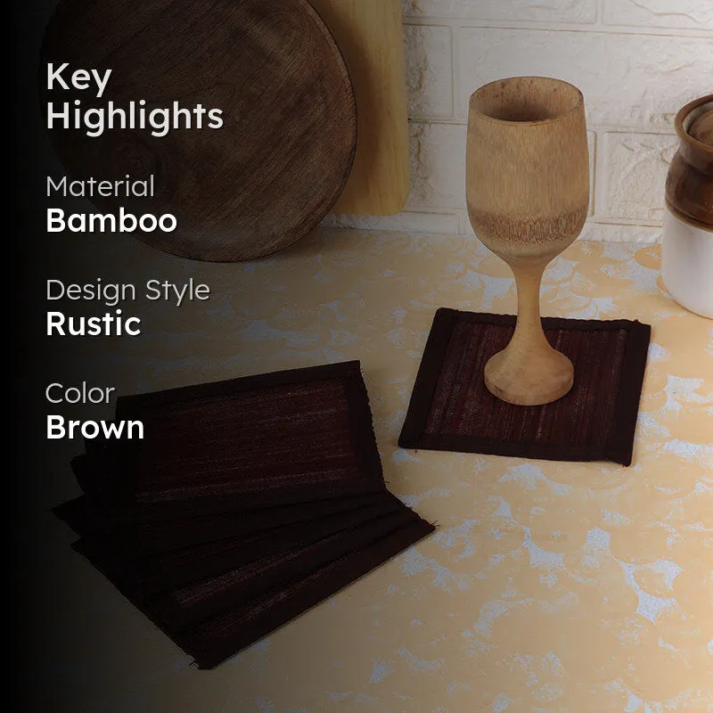 Woodland Nest Bamboo Coaster (Brown) - Set Of Four media 2