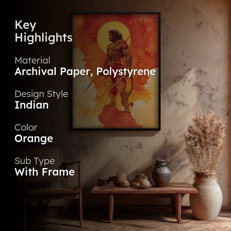 Divine Strength Sri Hanuman II Archival Paper Wall Art media 2