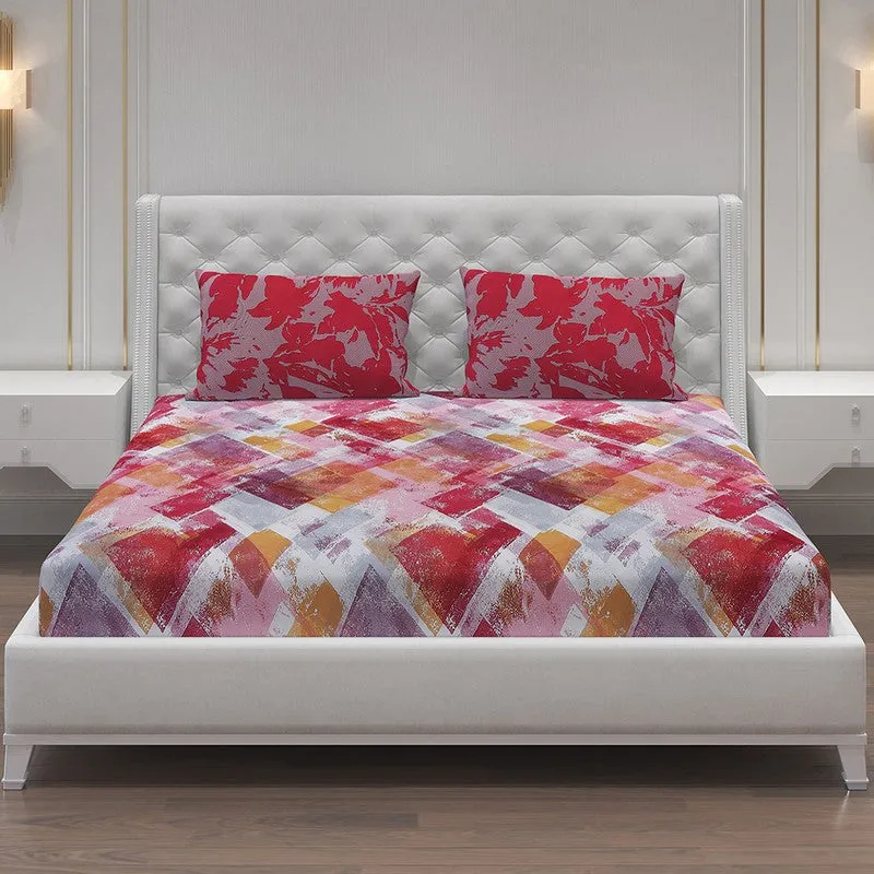 Monte Carlo Modern Muse Cotton Bedsheet (Pink) - 104 TC media 3