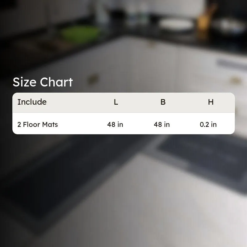 Contemporary Grey Anti (Skid Foam Kitchen Floor Mats) - Set Of Two media 8