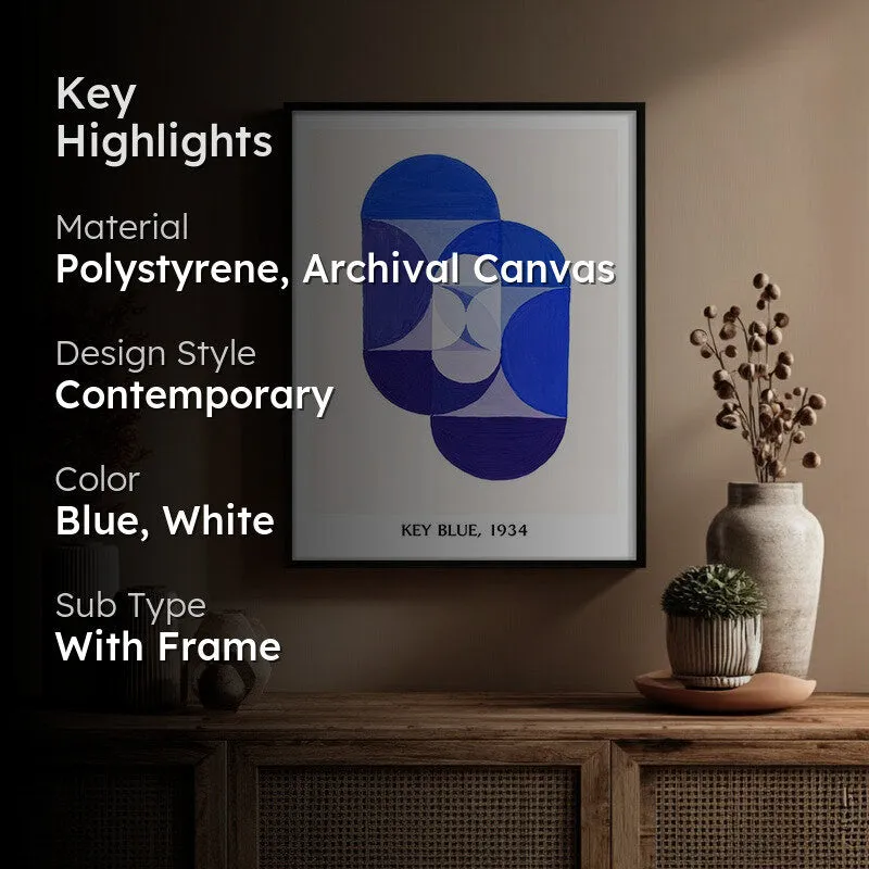 Key Blue Joseph Schillinger Archival Canvas Wall Painting - Black Frame media 2