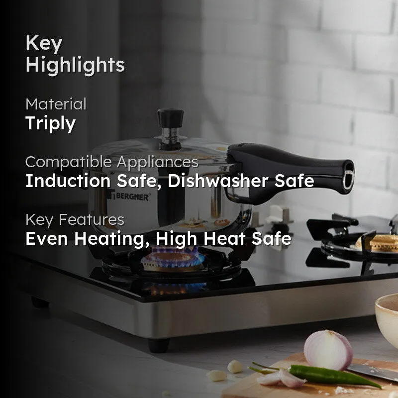 Bergner Induction Safe Pressure Cooker - 3500 ml/9 Inches media 2