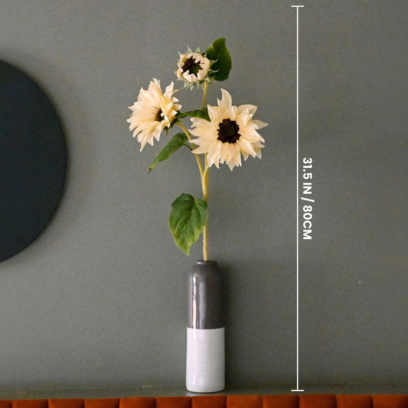 Faux Sunflower Flower Stick - Ivory media 4