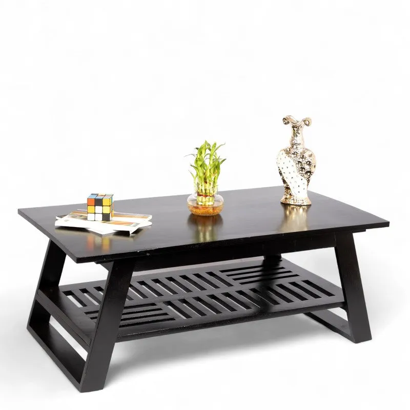 Azvino Sheesham Wooden Center Table - Black media 5