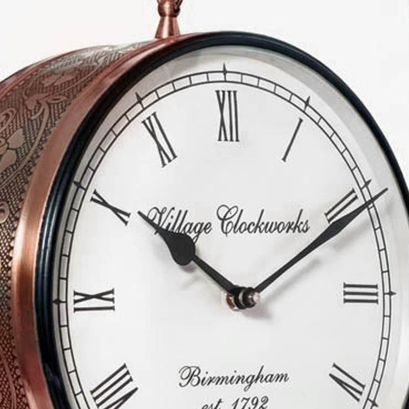 Railway Regency Double - Sided Vintage Wall Clock - Copper media 9