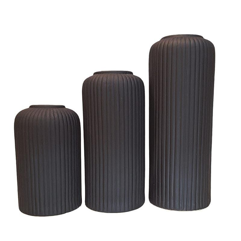 Pasha Ceramic Vase (Black) - Set Of Three media 4