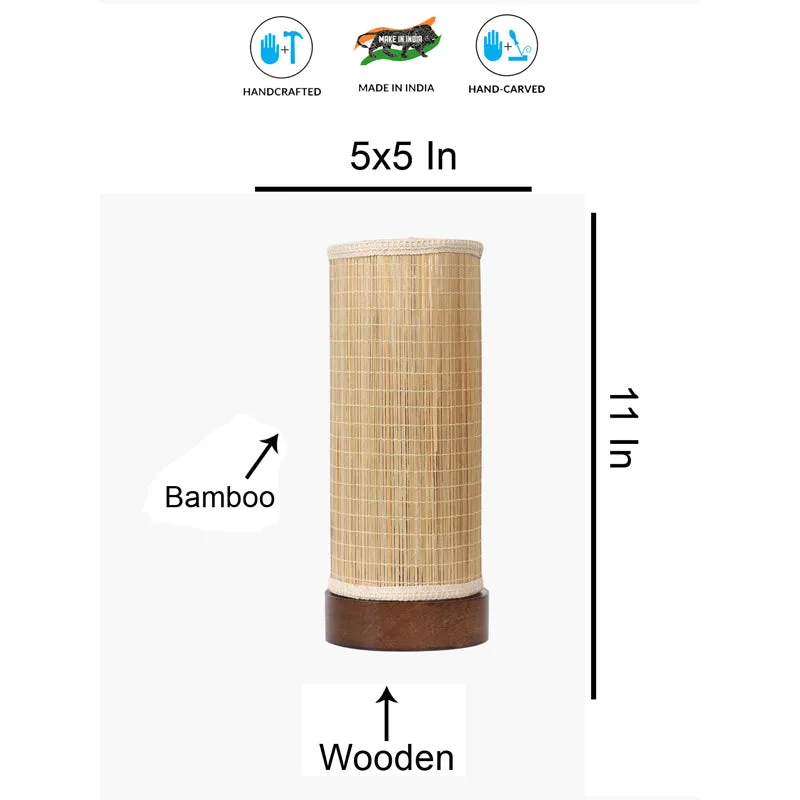 Cylindra Bamboo Table Lamp - Brown media 7