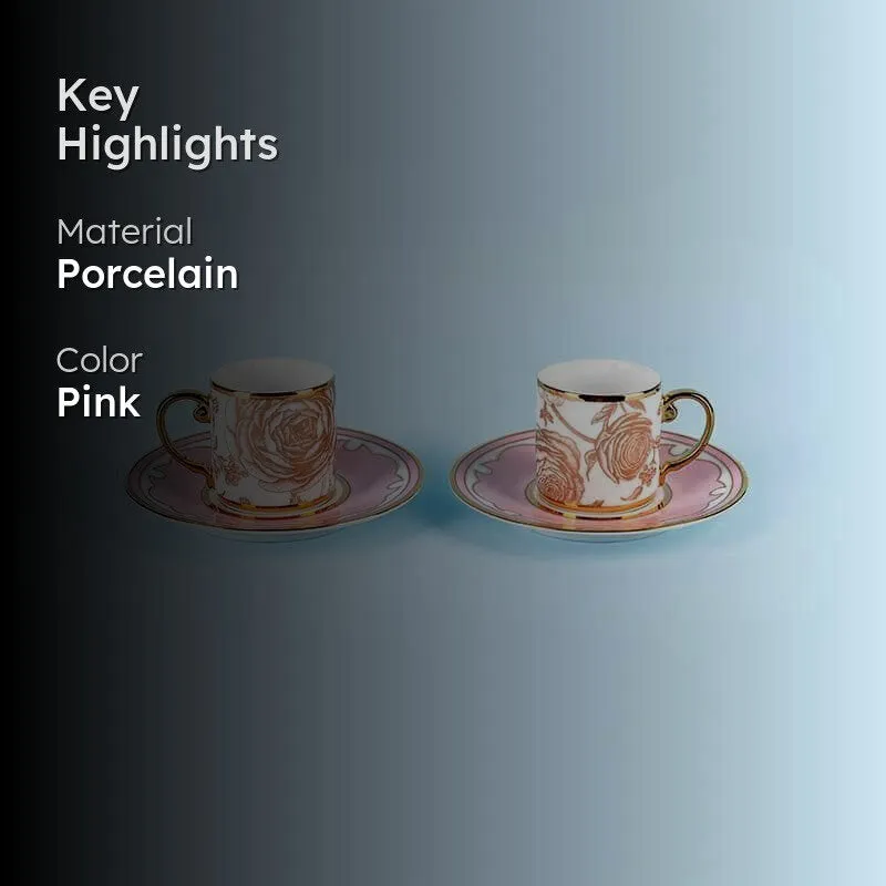 Rosette Demitasse Cup & Sacucer - Set Of Two media 2