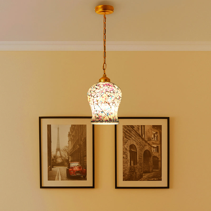 Mosaic Night Metal & Glass Ceiling Lamp