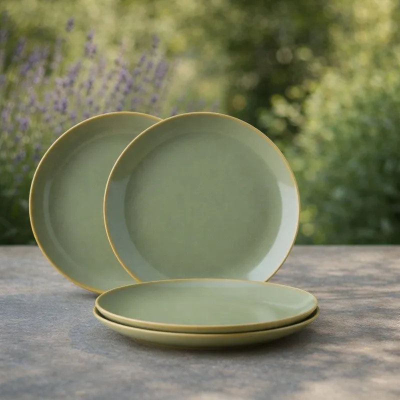 Ceramic Dinner Plates (Green) - Set of Four media 3