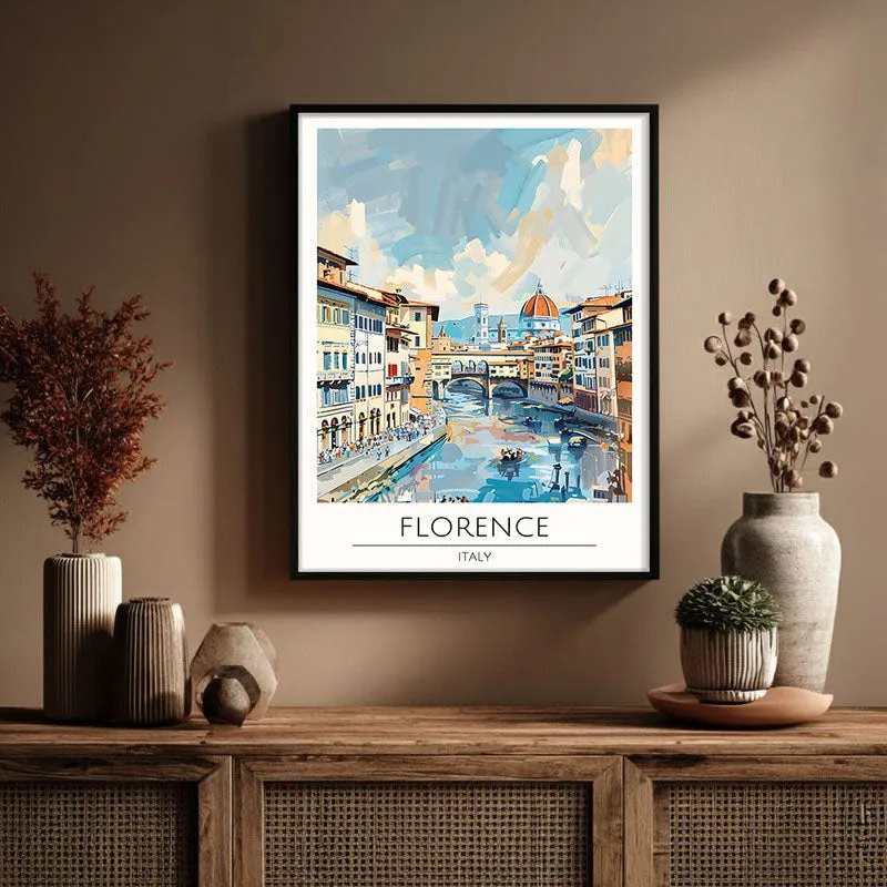 Vintage Florence Framed Canvas Wall Painting media 3