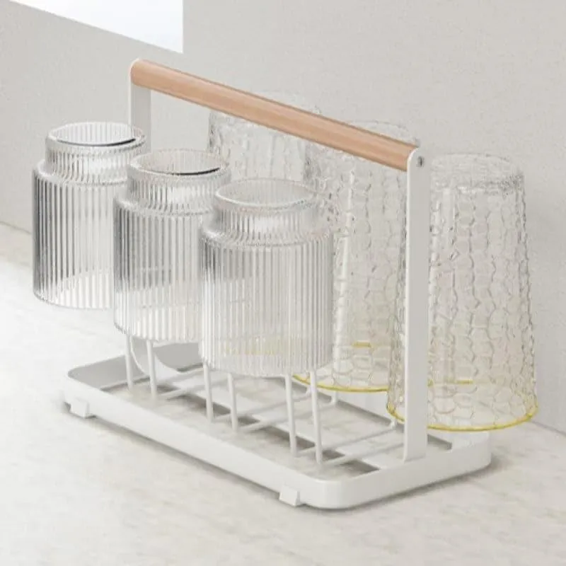 Sip Store Carbon Steel Glass Holder with Wood Handle media 6