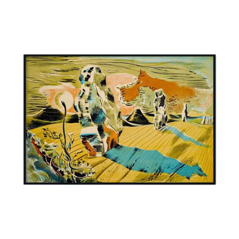 Avebury by Paul Nash Canvas Wall Painting - Black Frame media 6