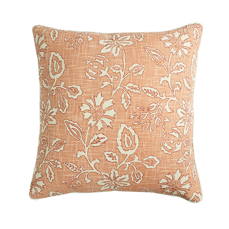 Dewdrop Petals Woven Cotton Cushion Cover (Peach) - Set Of Two media 3