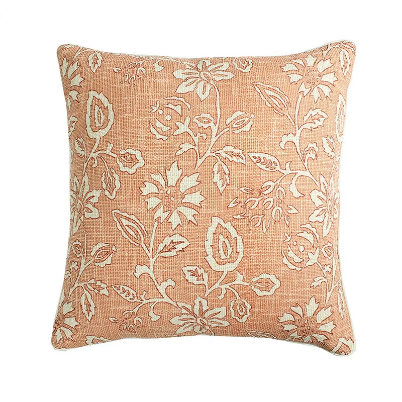 Dewdrop Petals Woven Cotton Cushion Cover (Peach) - Set Of Two media 3