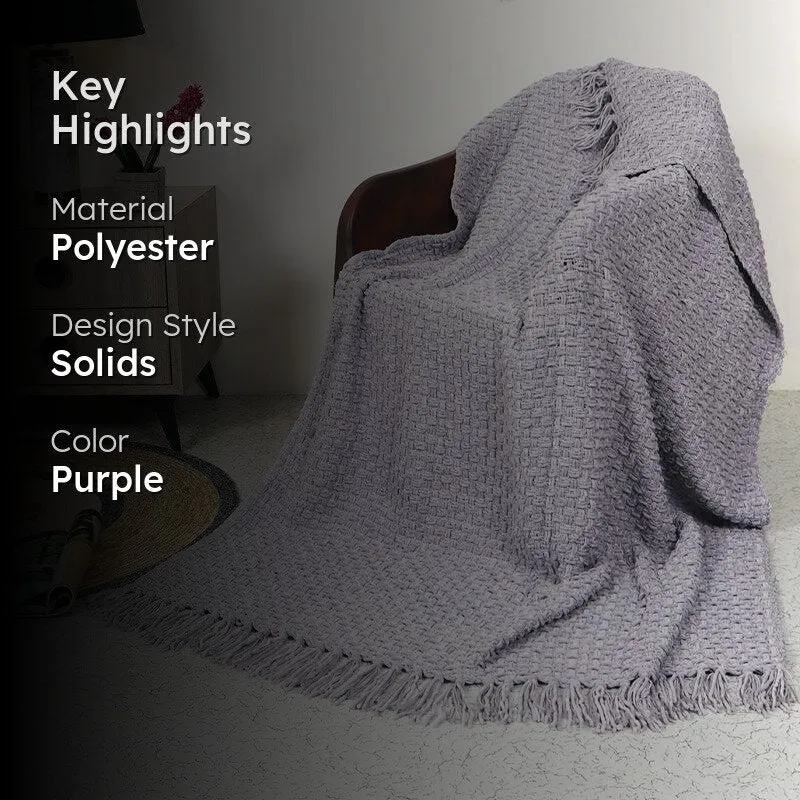 Cozy Loom Throw - Purple media 2