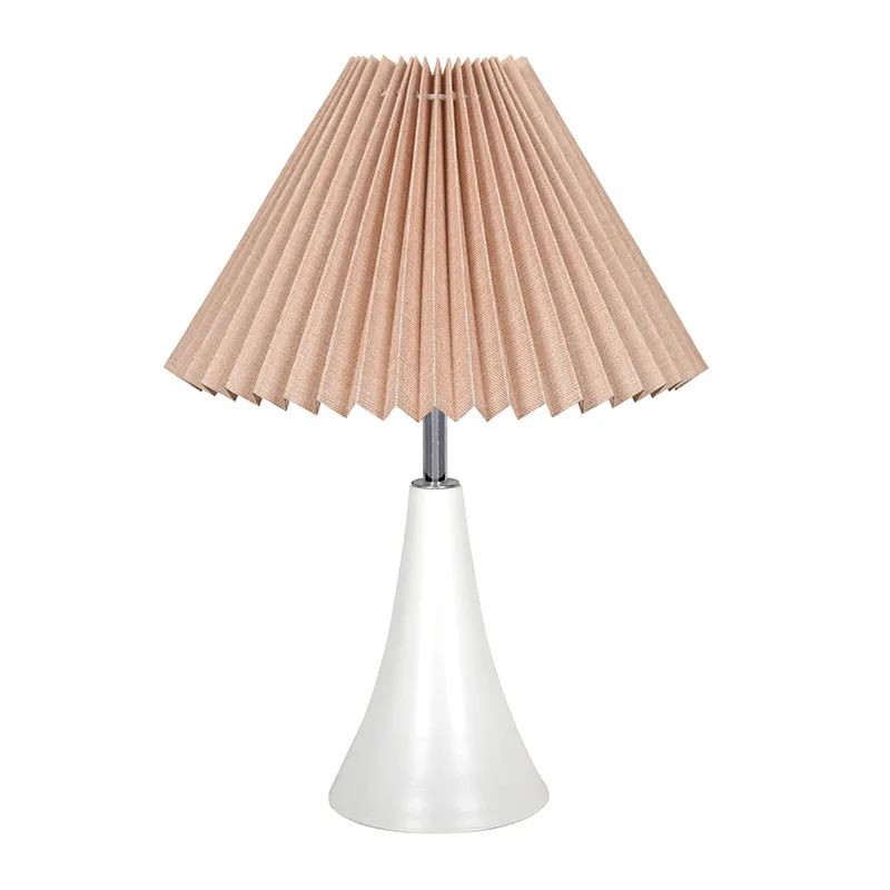 Arrido French Pleat Metal Table Lamp - Beige,White media 3