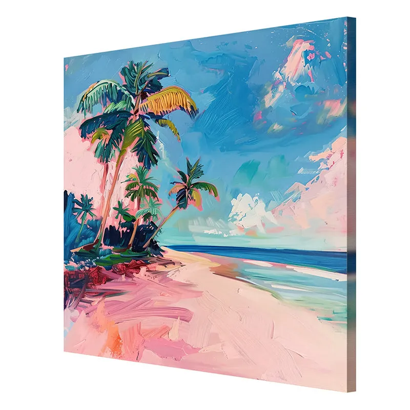Sunny Tropical Beach Wall Painting media 6